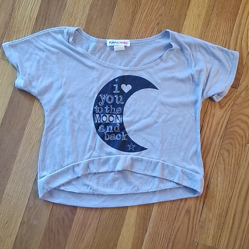 Purple Pixies top gray size medium child